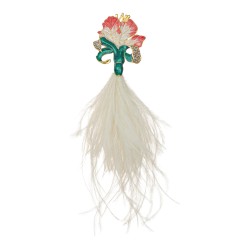 Broche Nádia Gimenes Tulipa Plumas Ouro Vintage M