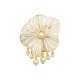 Broche Nádia Gimenes Espiral Pérolas Ouro Vintage M