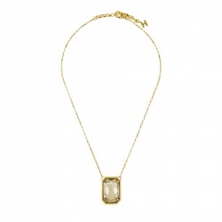 Colar Hector Albertazzi Art Déco Midi Cristal Fumê Ouro Vintage