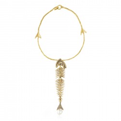 Colar Claudia Arbex Ocean Deep Choker Ouro Vintage