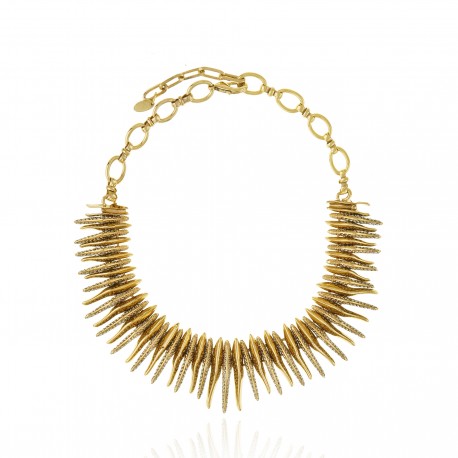 Colar Claudia Arbex Ocean Deep Choker Ouro Vintage