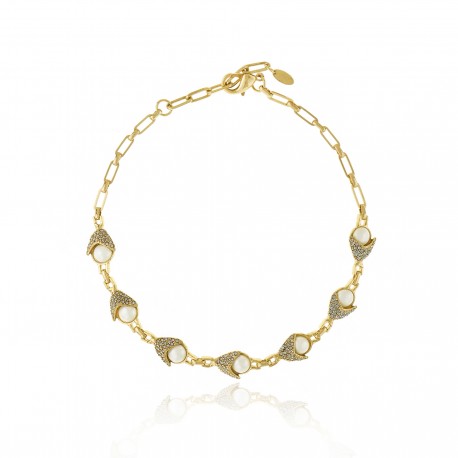 Colar Claudia Arbex Ocean Deep Choker Pérolas Ouro Vintage