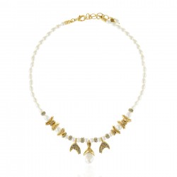 Colar Claudia Arbex Ocean Deep Pérolas Ouro Vintage