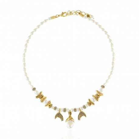 Colar Claudia Arbex Ocean Deep Pérolas Ouro Vintage