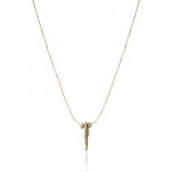 Colar Claudia Arbex Ocean Deep Curto Pingente Ouro Vintage