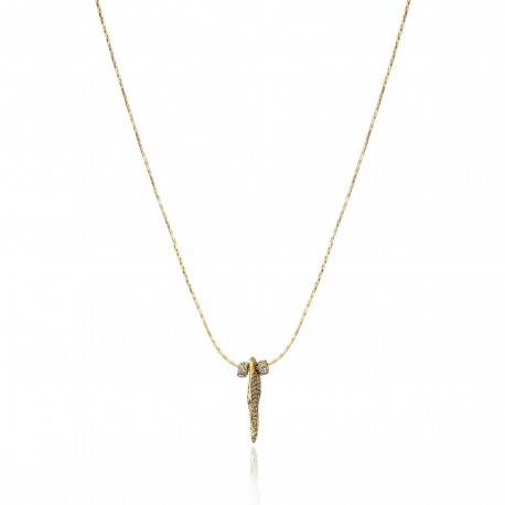 Colar Claudia Arbex Ocean Deep Curto Pingente Ouro Vintage