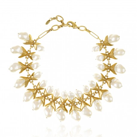 Colar Claudia Arbex Ocean Deep Choker Ouro Vintage