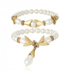 Pulseira Claudia Arbex Ocean Deep Kit Pérolas Ouro Vintage