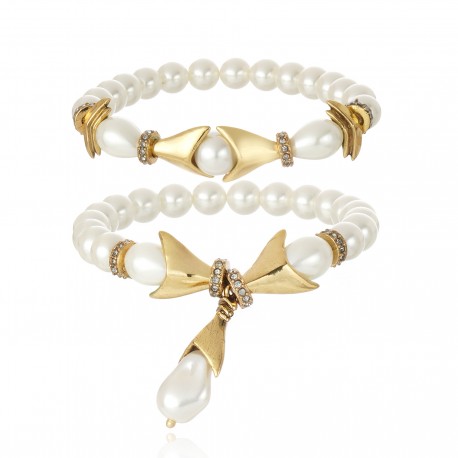 Pulseira Claudia Arbex Ocean Deep Kit Pérolas Ouro Vintage