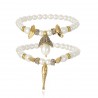 Pulseira Claudia Arbex Ocean Deep Kit Pérolas Ouro Vintage