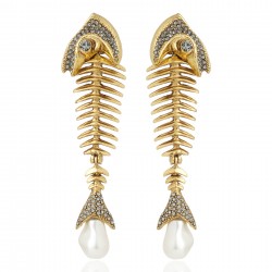 Brinco Claudia Arbex Ocean Deep Longo Ouro Vintage