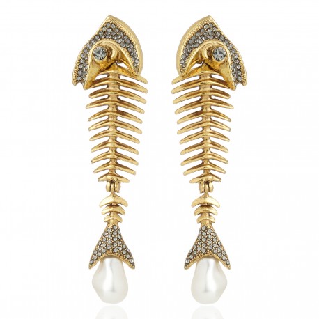 Brinco Claudia Arbex Ocean Deep Longo Ouro Vintage