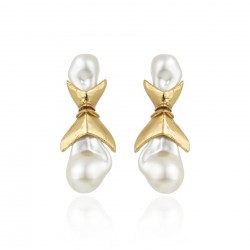 Brinco Claudia Arbex Ocean Deep Pérola Ouro Vintage