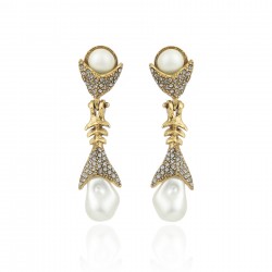 Brinco Claudia Arbex Ocean Deep Pérolas Ouro Vintage
