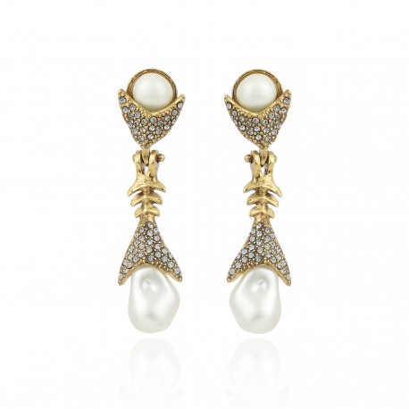 Brinco Claudia Arbex Ocean Deep Pérolas Ouro Vintage