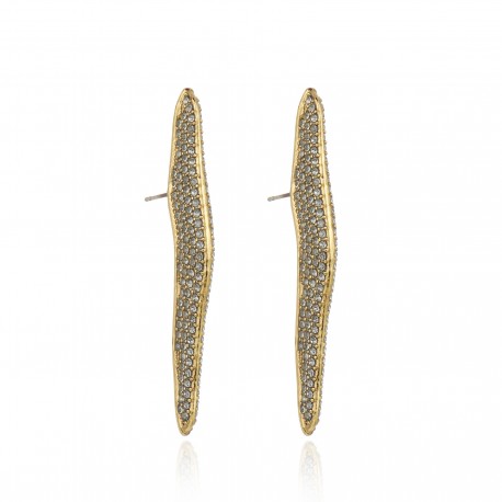 Brinco Claudia Arbex Ocean Deep Cristais Ouro Vintage
