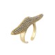 Anel Claudia Arbex Ocean Deep Cristais Ouro Vintage