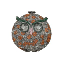 Bolsa Empório MP Clutch Coruja Cristais Grafite
