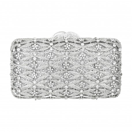 Bolsa Empório MP Clutch Cristais Prata