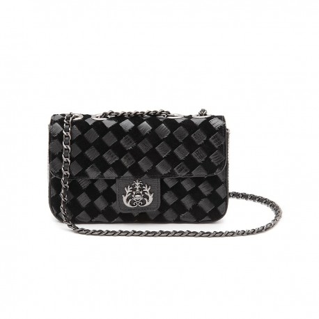 Bolsa Isla Anne Tressê Couro Camurça Preto