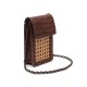 Bolsa Isla Mini Pouch Palha Sextavada Croco New Pinhão