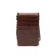 Bolsa Isla Mini Pouch Palha Sextavada Croco New Pinhão