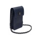 Bolsa Isla Phone Pouch Tampa Couro Lizard Marinho