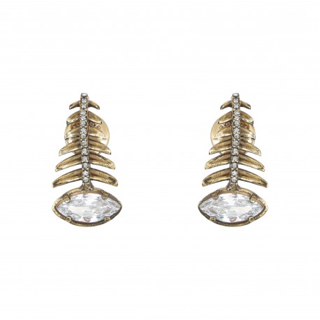 Brinco Claudia Arbex Ocean Deep Cristais Ouro Vintage
