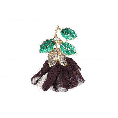 Broche Nádia Gimenes Jardim Do Éden Flor Dourado
