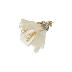 Broche Nádia Gimenes Tulipa Pérolas Dourado