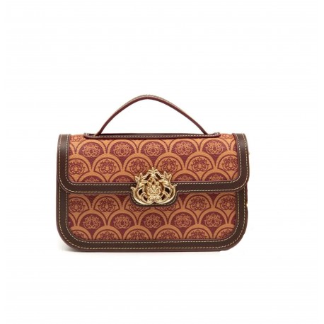 Bolsa Isla Sirena Mini Baguete Monograma Canvas Caramelo