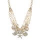 Colar Maria Chic Acessórios CM Pérolas Pingentes Dourado
