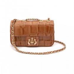 Bolsa Isla Anne Mini Couro Natural Caiman Argila