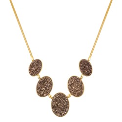 Colar Fane's Drusa Bronze Curto Metal Dourado