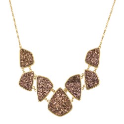 Colar Fane's Drusa Bronze Curto Metal Dourado