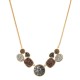 Colar Fane's Drusas Negra Bronze Platina Curto Metal Dourado