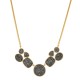 Colar Fane's Drusas Negra Curto Metal Dourado