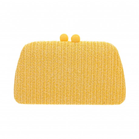 Bolsa Maria Chic Acessórios Clutch Noa Palha Amarela