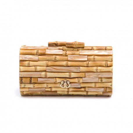 Bolsa Isla Cluth Baguete Bambu Madrepérola