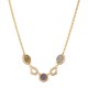 Colar Fane's Drusas Ouro Amestista Platina Curto Metal Ouro