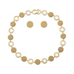 Conjunto Fane's Drusa Ouro Zircônias Curto Metal Ouro