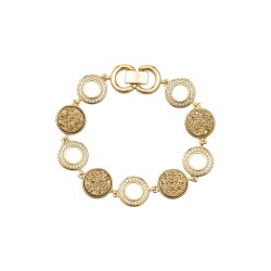 Pulseira Fane's Drusa Ouro Zircônias Curto Metal Ouro
