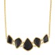 Colar Fane's Pedras Naturais Onix Curto Metal Ouro