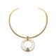 Colar Fane's Pedras Naturais Choker Àgata Zircônia Metal Ouro