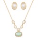 Conjunto Fane's Pedras Naturais Àgata Zircônia Metal Ouro