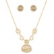 Conjunto Fane's Pedras Naturais Quartzo Zircônia Metal Ouro