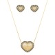 Conjunto Fane's Pedras Naturais Zircônia Metal Ouro