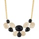 Colar Fane's Pedras Naturais Rutilado Onix Curto Dourado