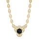 Colar Fane's Pedras Naturais Onix Metal Dourado