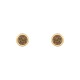 Conjunto Fane's Pedras Naturais Drusa Bronze Metal Dourado PP